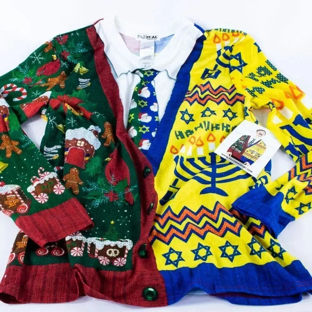 Faux Real Shirt Ugly Christmas Tee Sz M